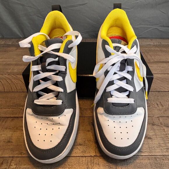 Nike Court Borough Low 2 – Gray, White & Yellow Smiley – Size 6.5Y (Youth) - Picture 3 of 6